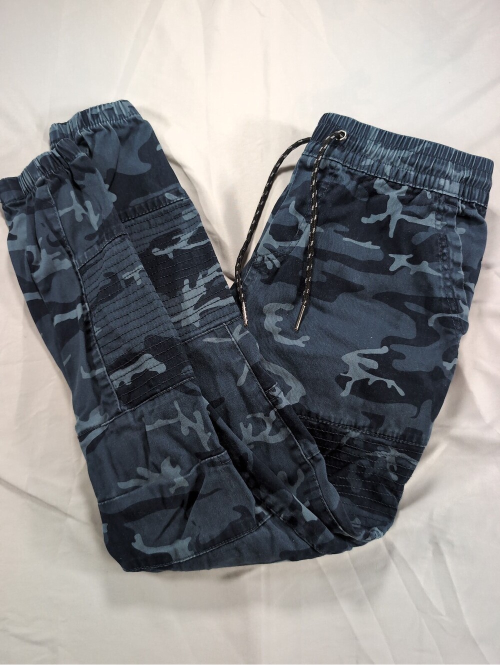 Ring of Fire Men's Blue Camouflage Jogger Pants with Zip Pocket